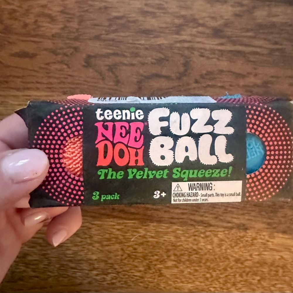 NeeDoh Teenie Fuzz Ball 3-Pack - NWT - Pink, Blue, Orange Balls Included